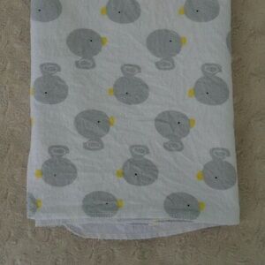 Gerber Duck Baby Blanket Gray White Yellow Receiving Flannel Duckie Bird Chick